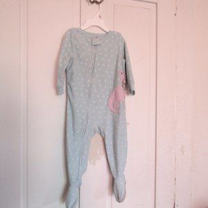 Carter's 18 Month Baby Blue and Pink Polka Dot Onesie Pajamas